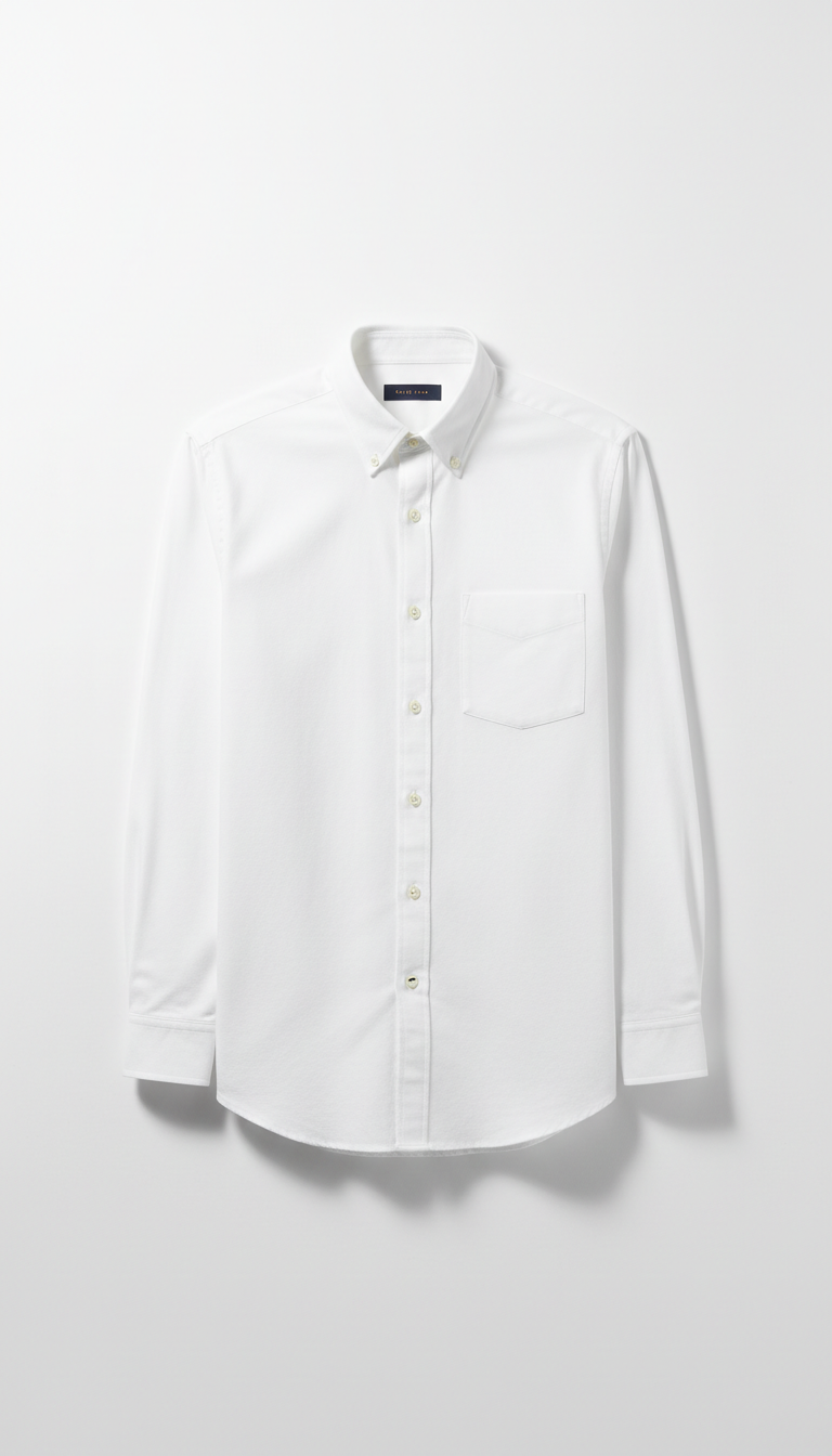 Cotton Oxford Shirt with Tapered Fit